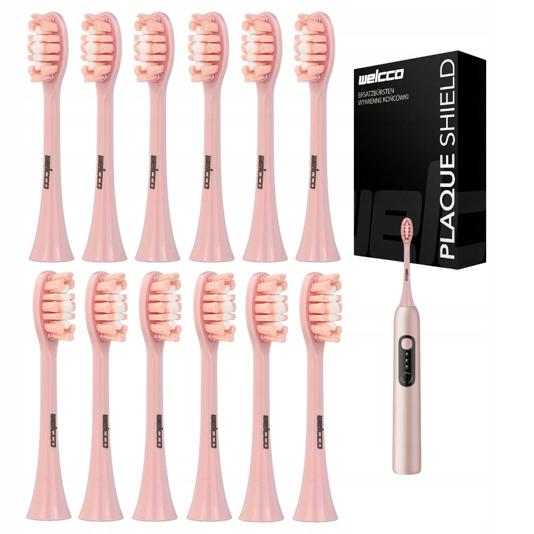 SPINEL CARE SmileON 12x pink replacement sonic toothbrush tips