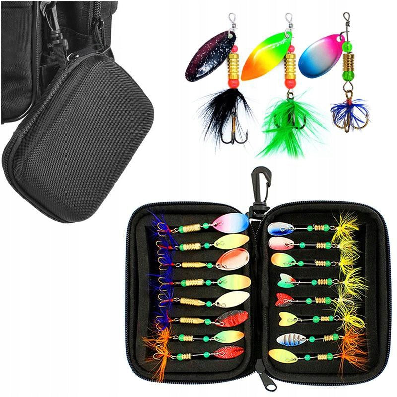 SPINNER SET, SPINNER BAITS, SHEET METAL FISH + SUNGLASSES Brand Meridian