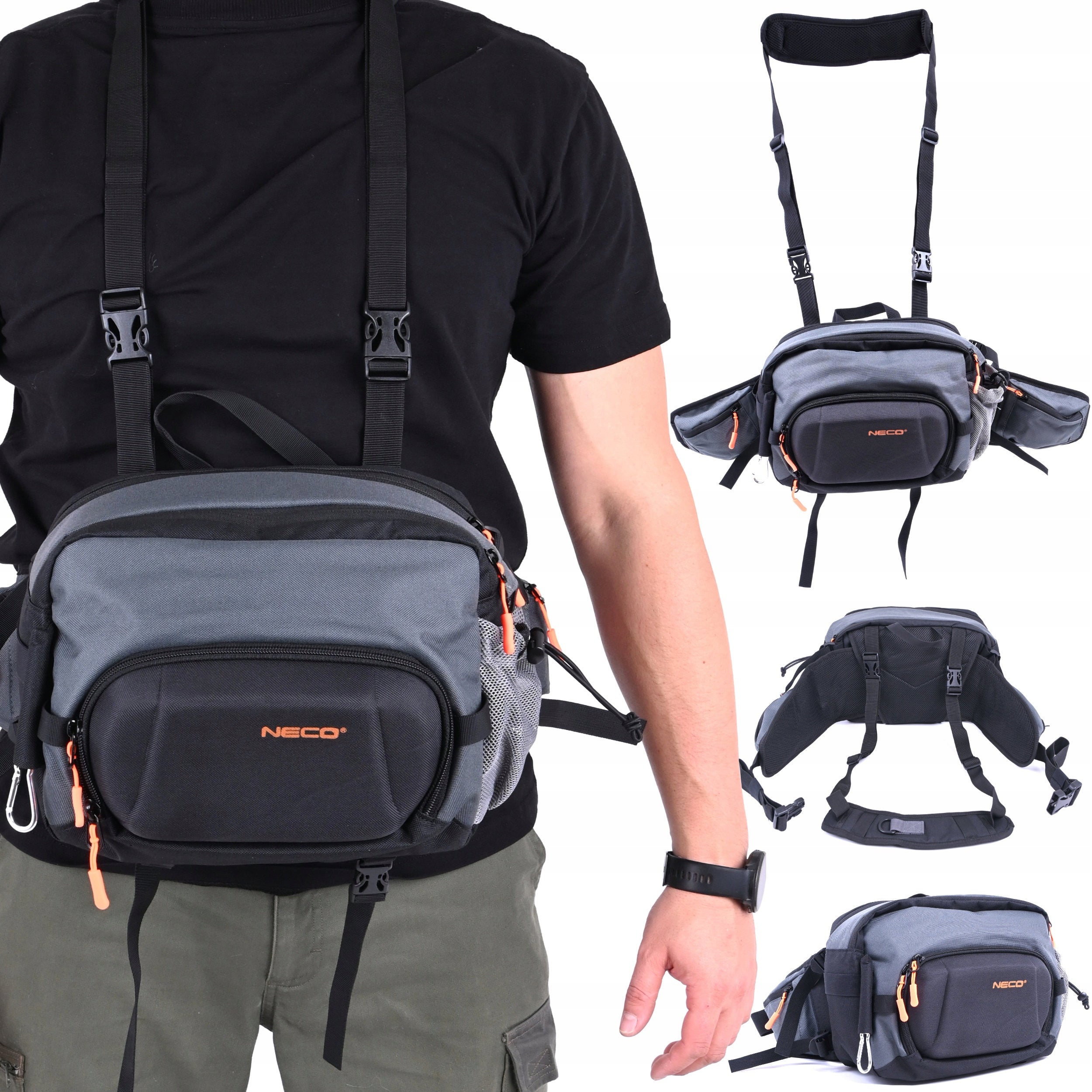 SPINNING FISHING BAG DURABLE ROOMY 28×22×12 cm 7,5l GIFT