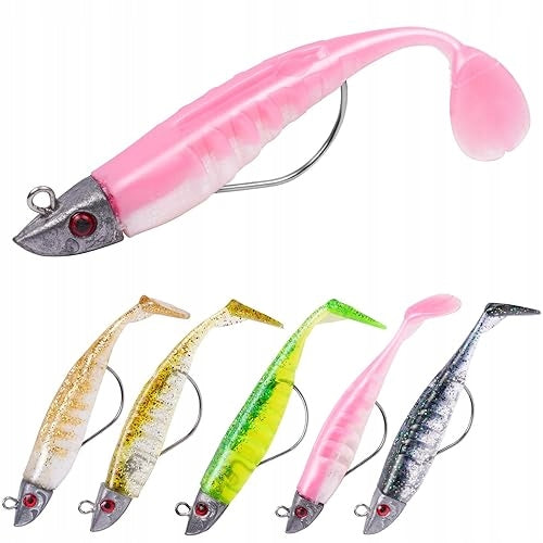 SPINNING LURES 5 PCS SOFT FISHING LURES SPINNING LURES