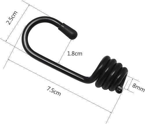 SPIRAL HOOK ELASTIC BUNGEE FOR CAR BIKE LUGGAGE 10X8MM 10PCS Brand no brand