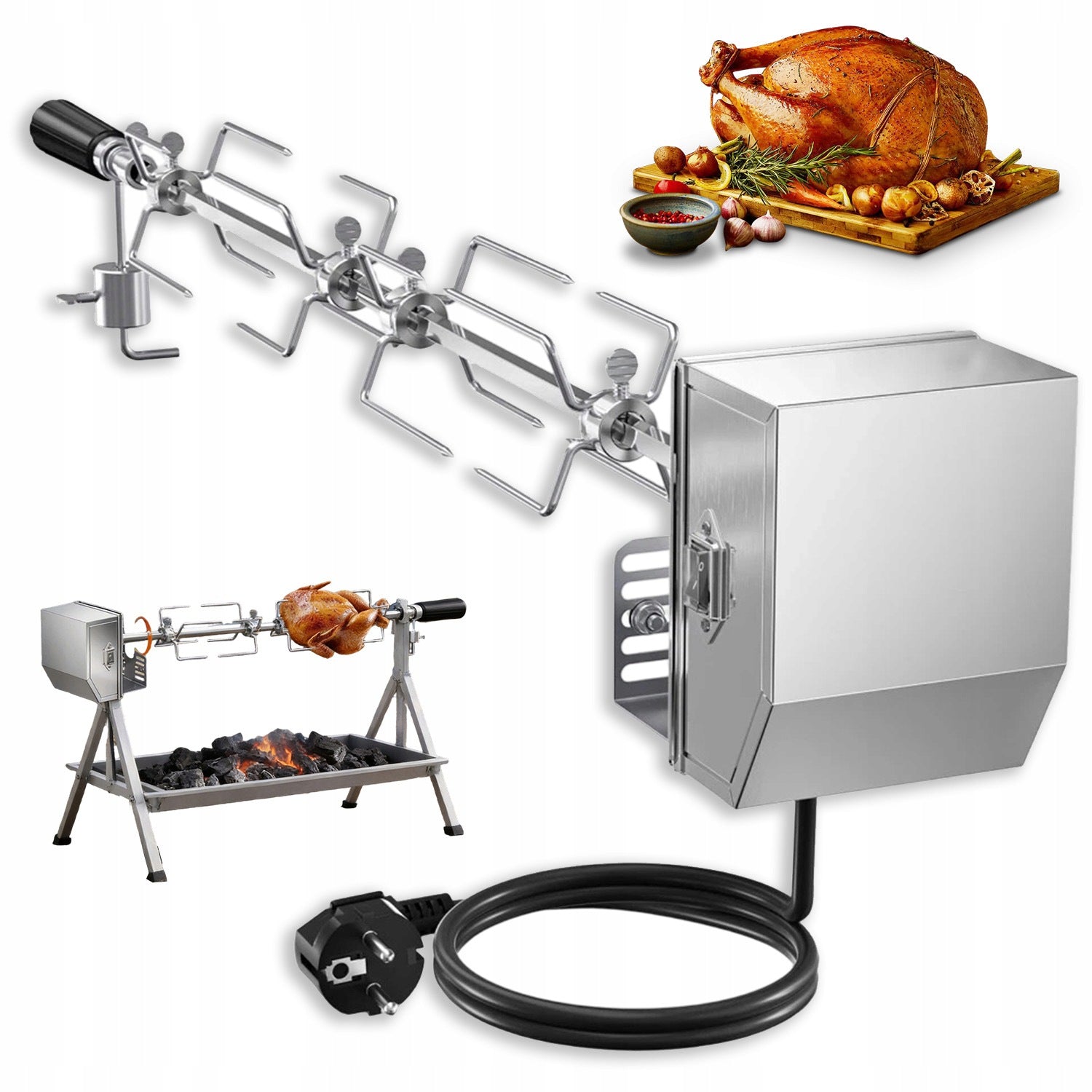 SPIT ELECTRIC GRILLING SET MOTOR 4W STAINLESS STEEL
