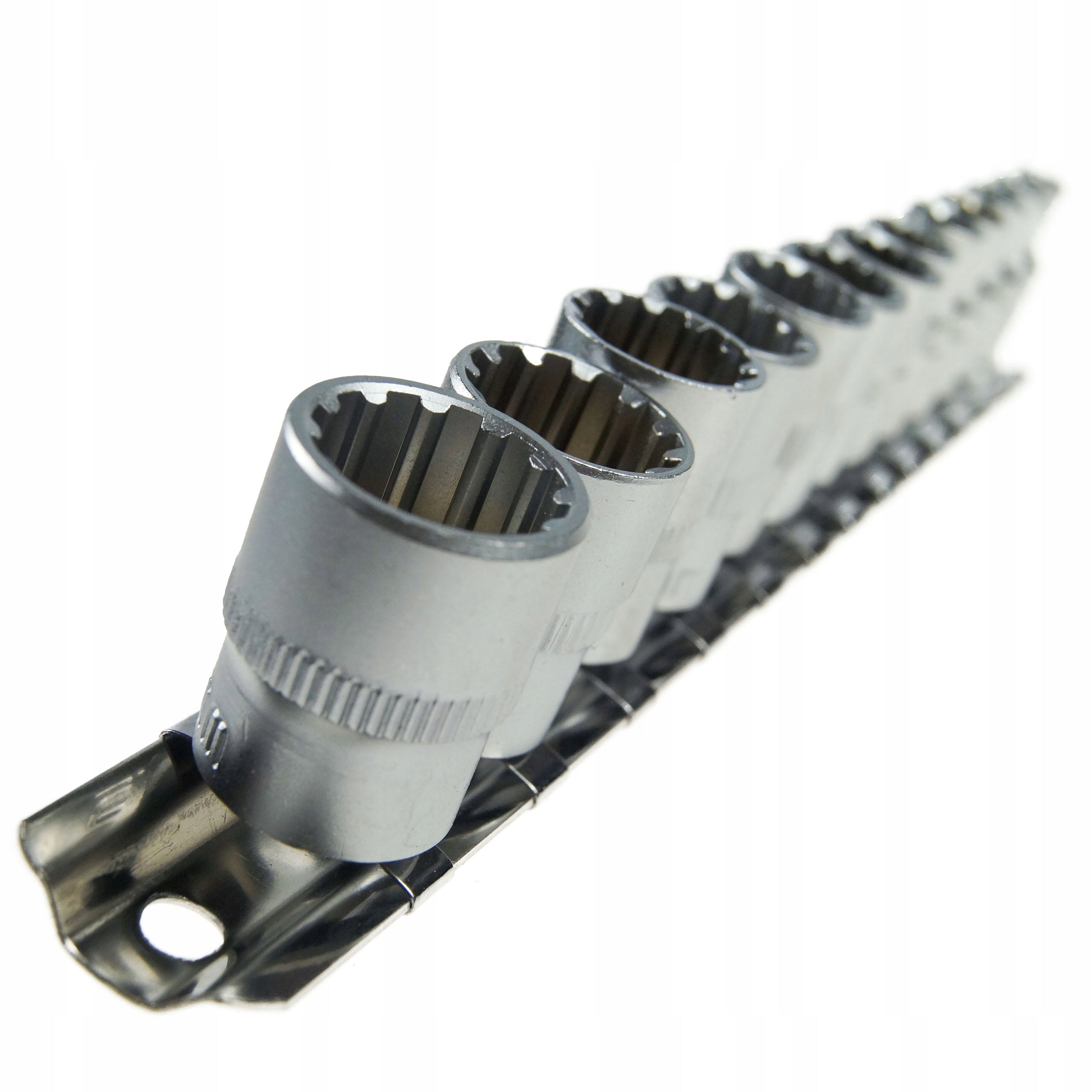 SPLINE CAPS ON RAIL 1/4 13 pcs.4-14 12 ANGLE Cr-V BLACK CRV HIGH QUAL. Key type socket