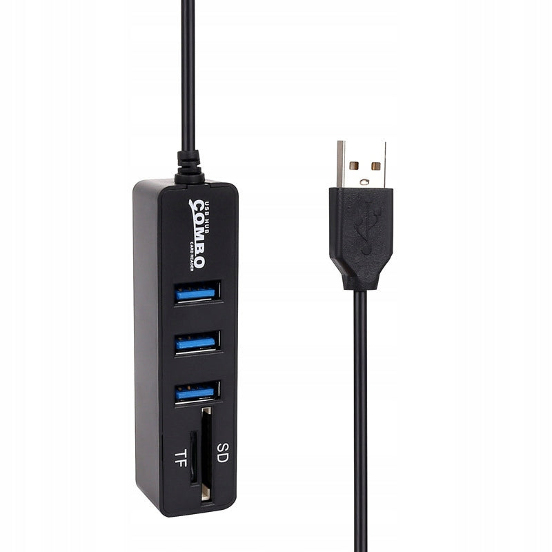 SPLITTER ADAPTER HUB ADAPTER USB CARD READER SD FOR LAPTOP PC Packaging status original