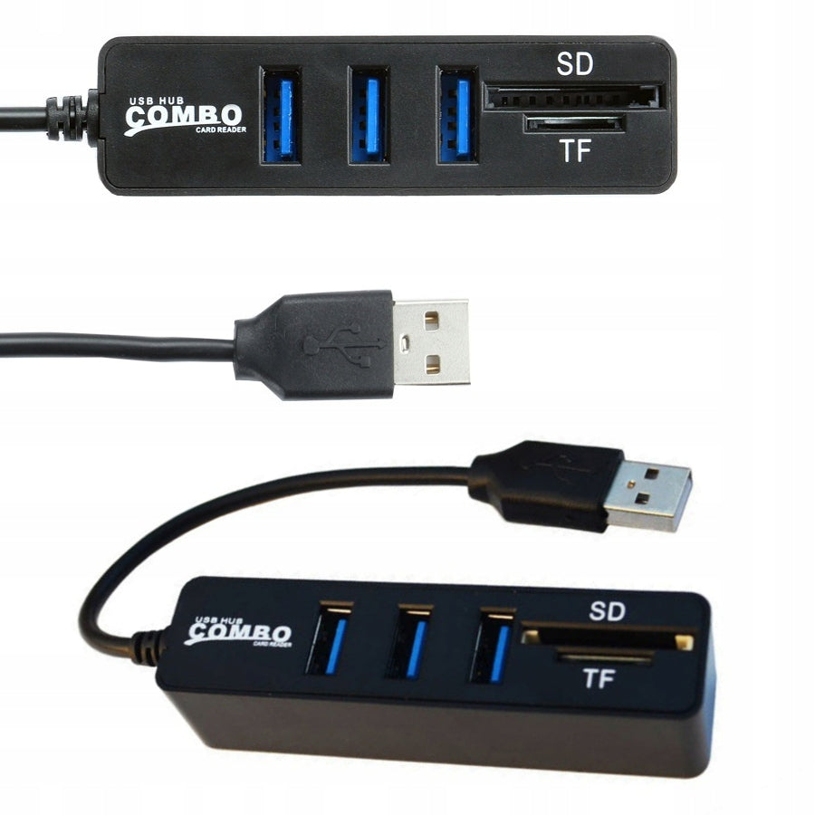 SPLITTER ADAPTER HUB ADAPTER USB CARD READER SD FOR LAPTOP PC
