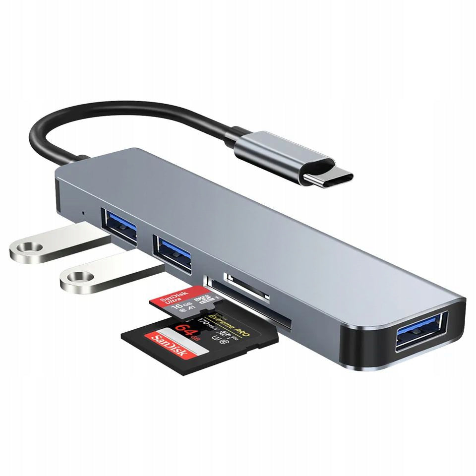 SPLITTER HUB SPLITTER USB 3.0 USB-C CARD READER SD FOR MACBOOK PC