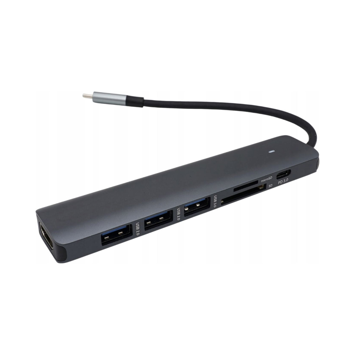 SPLITTER PORT ADAPTER SLIM HUB USB 3.0 2.0 SD MICROSD USB C HDMI 7IN1 Packaging status original