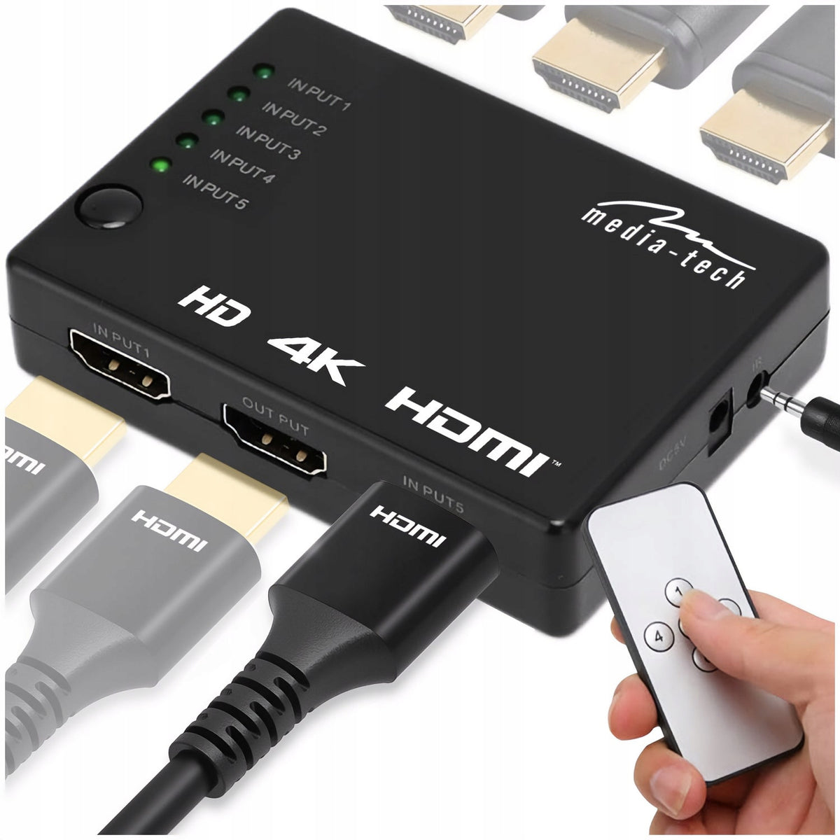 SPLITTER SWITCH 5x HDMI ULTRA HD 4K SWITCH + REMOTE CONTROL MT5207