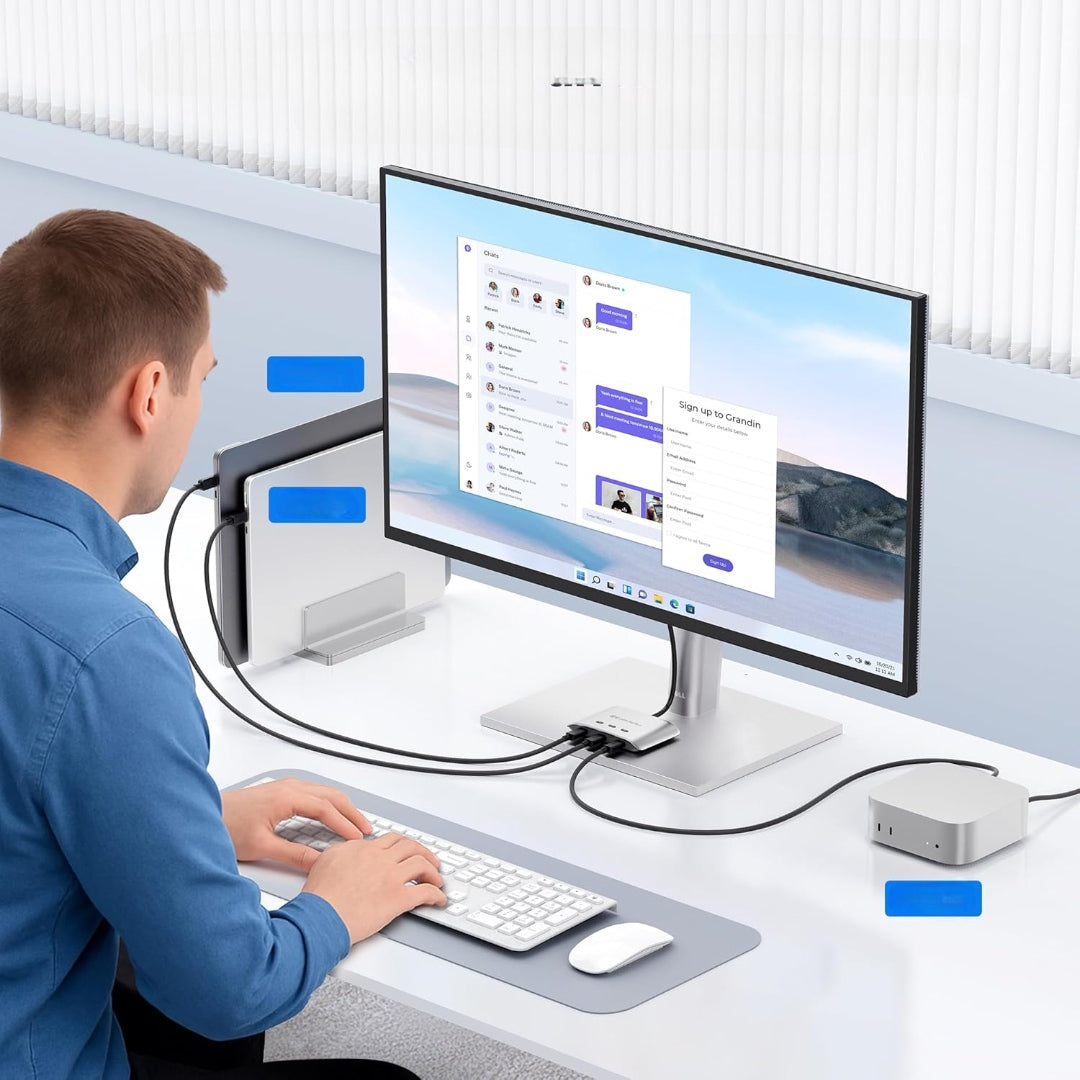 SPLITTER SWITCH USB-C CABLE MATTERS WINDOWS MACOS 3 OUTPUTS 8K@30HZ Packaging status original