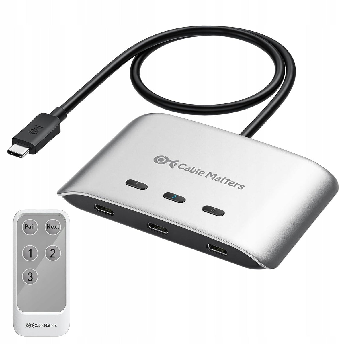 SPLITTER SWITCH USB-C CABLE MATTERS WINDOWS MACOS 3 OUTPUTS 8K@30HZ