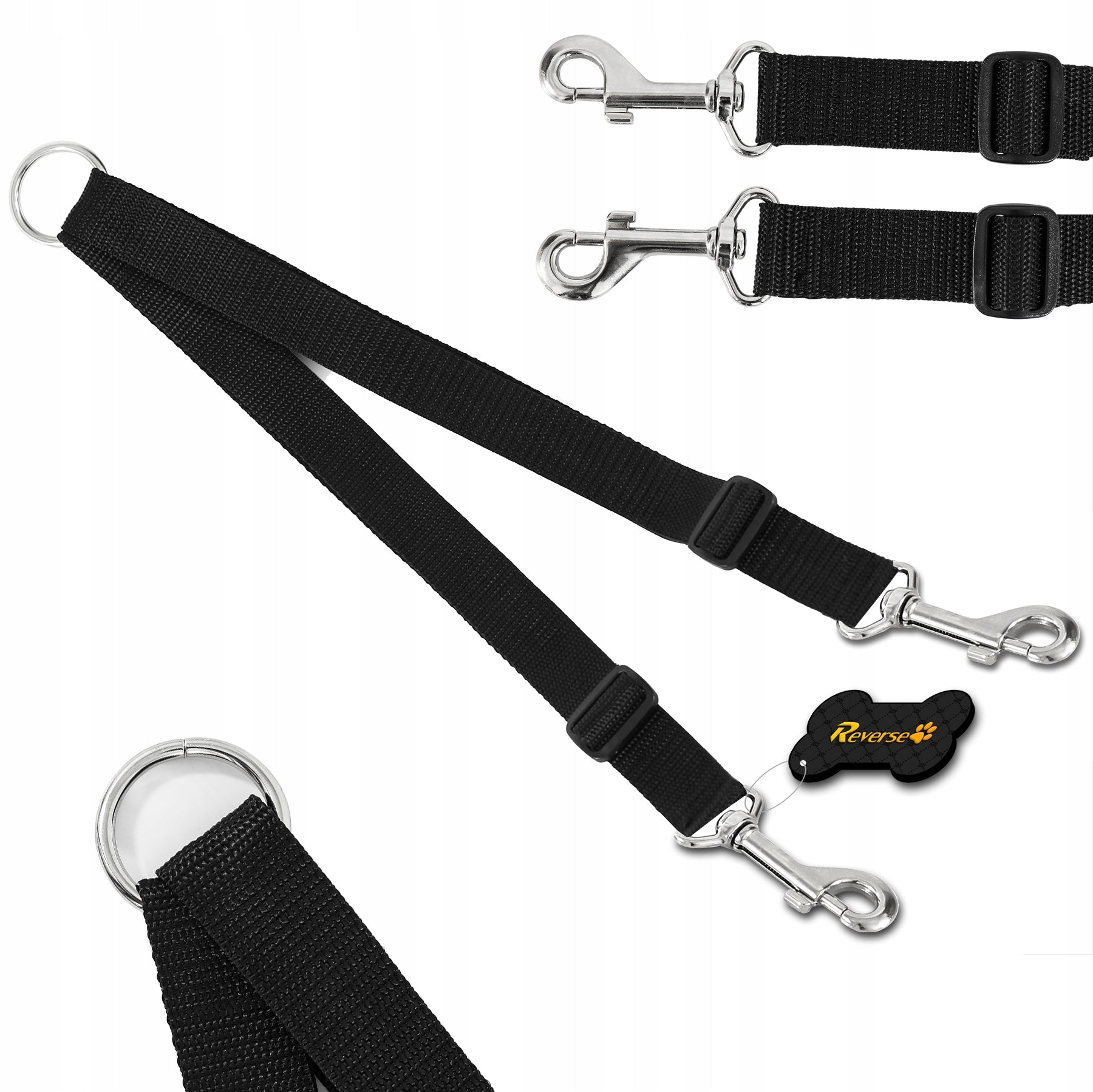 SPLITTER Strong two-piece LEASH FOR 2 DOGS 25mm