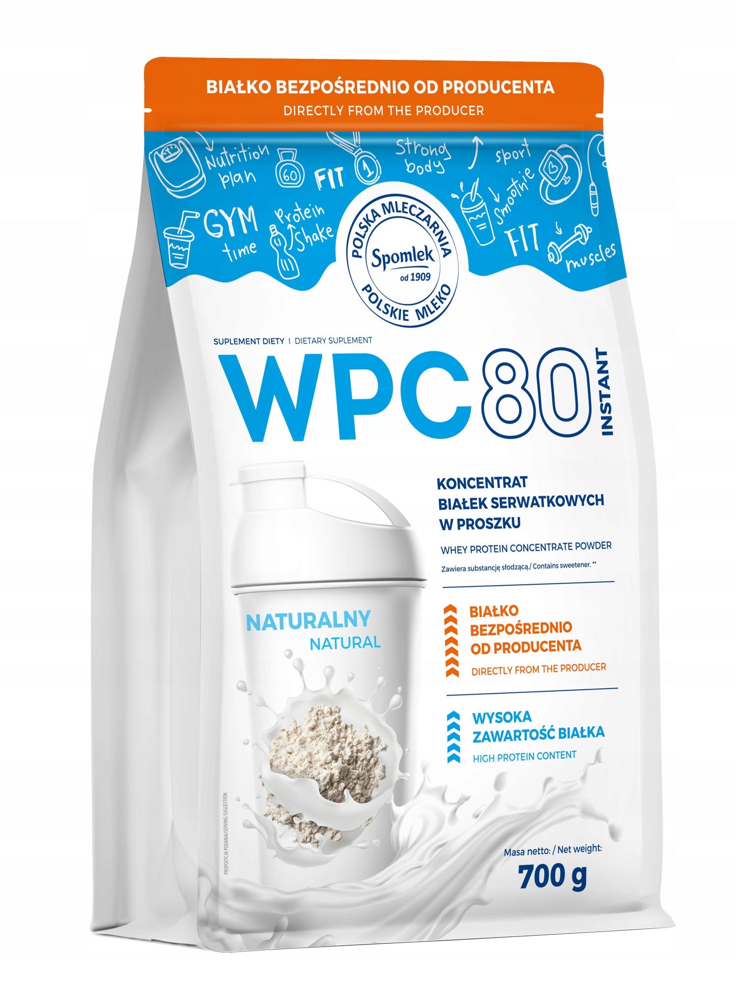 SPOMLEK WPC80 - WHEY PROTEIN CONCENTRATE NATURAL