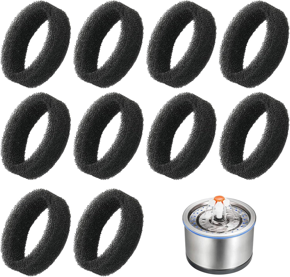 SPONGE FILTERS FOR CAT FOUNTAIN 10 PIECES 2,2L 2,5L