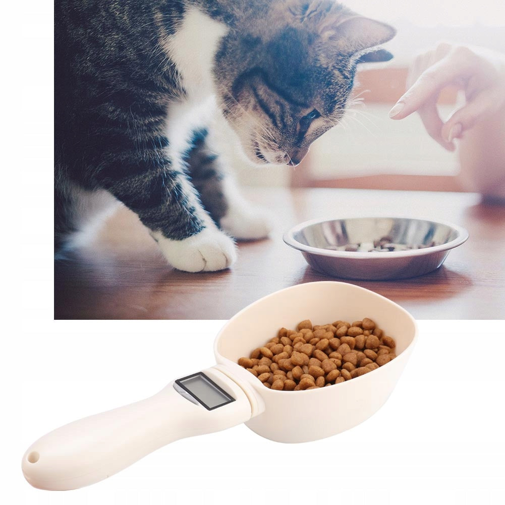 SPOON WEIGHT WITH MEASURING CUP FOR CAT DOG FOOD PS Packaging status original