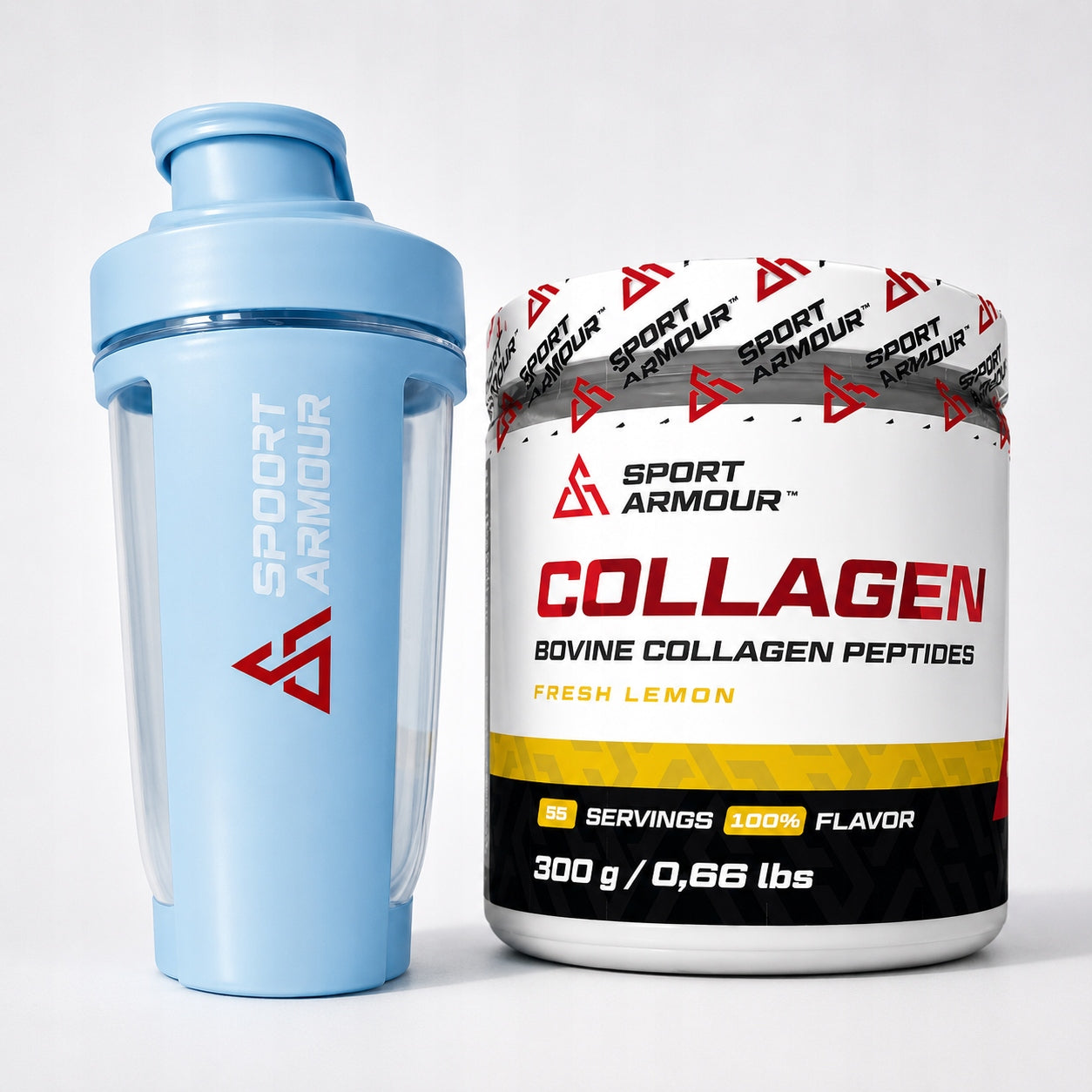 SPORT ARMOUR Beef Collagen 300g +SHAKER | Lemon | Regeneration | Injuries