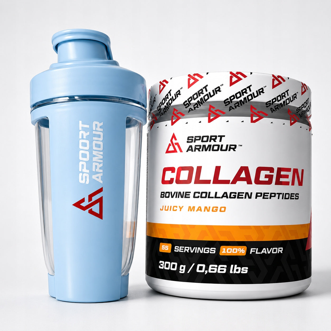 SPORT ARMOUR Beef Collagen 300g +SHAKER | Mango | Regeneration | Injuries