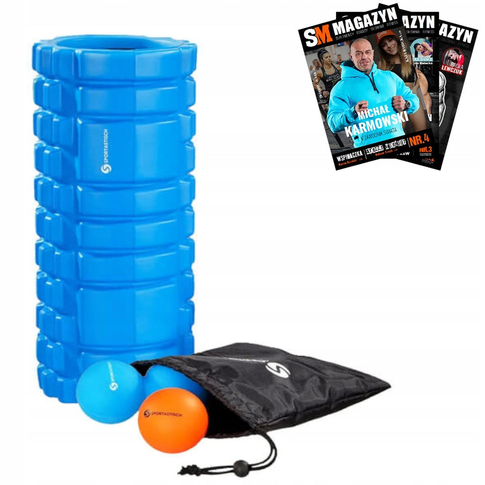 SPORTASTISCH MASSAGE ROLLER + 2 BALLS + BAG IMPROVING CIRCULATION