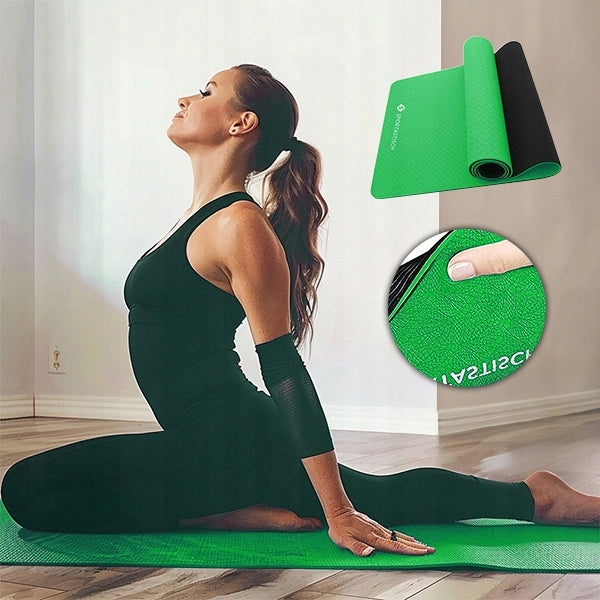 SPORTASTISCH THICK FITNESS YOGA EXERCISE MAT NON-SLIP MAT TPE Color green