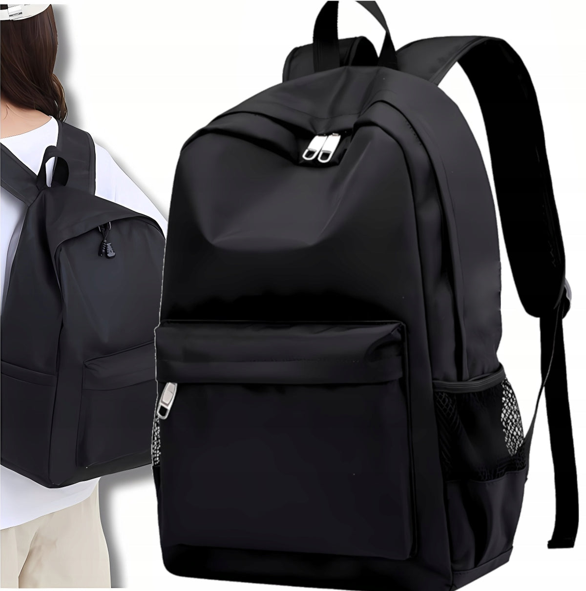SPORTS BACKPACK SCHOOL CITY TRAVEL CONTAINER LARGE TRAVEL BLACK