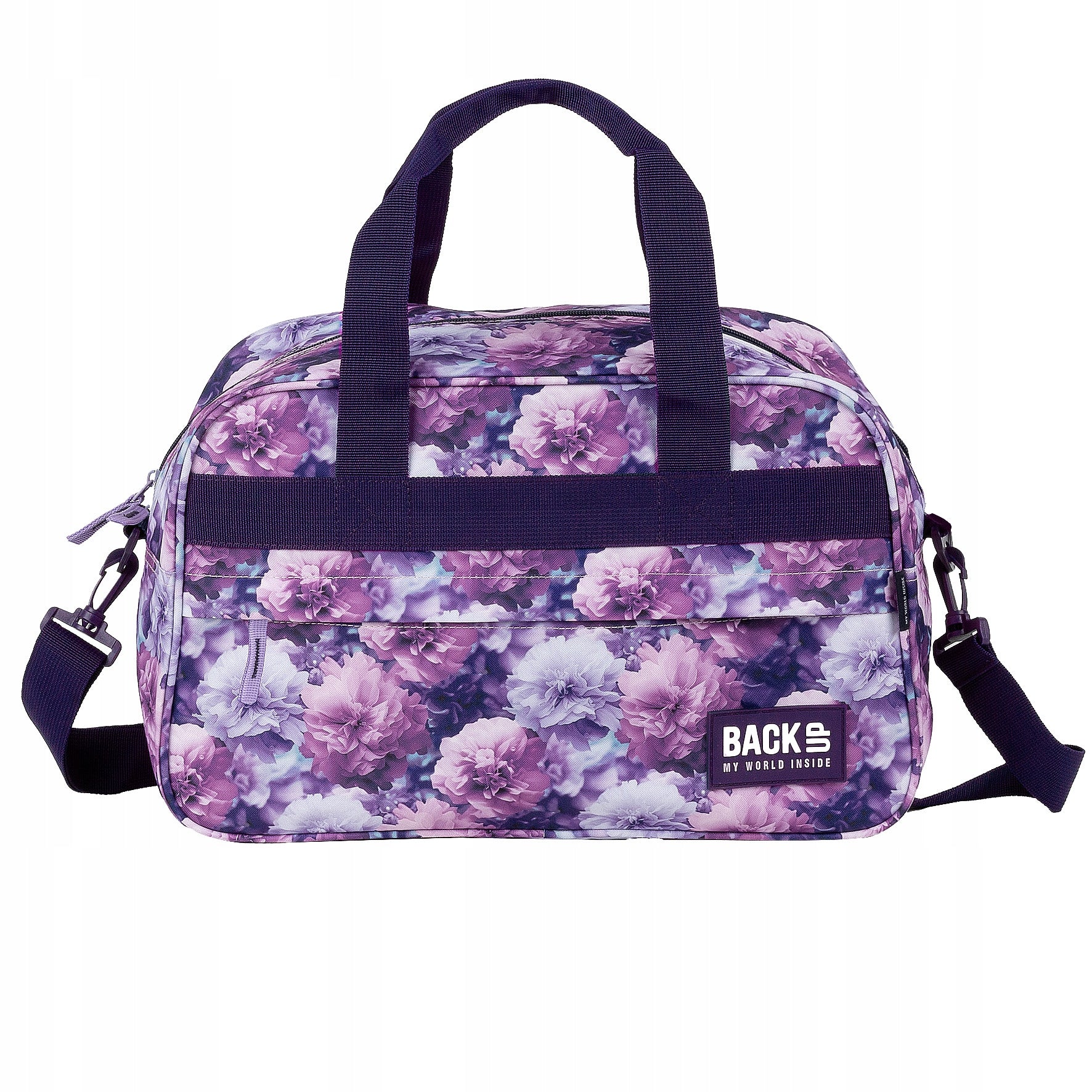 SPORTS BAG BACKUP 20L PURPLE FLOWERS FOR POOL / CARRY-ON LUGGAGE Packaging status original