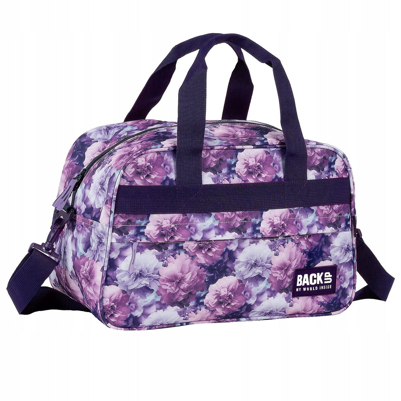 SPORTS BAG BACKUP 20L PURPLE FLOWERS FOR POOL / CARRY-ON LUGGAGE