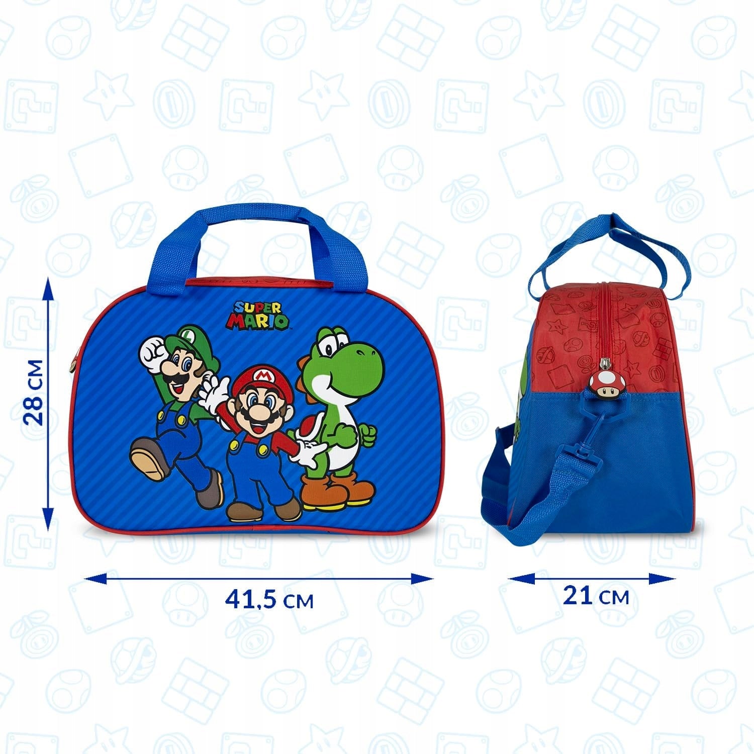 SPORTS BAG FOR CHILDREN 3 6 YEARS RED AND BLUE LIGHT WITH STRAP Brand Maria