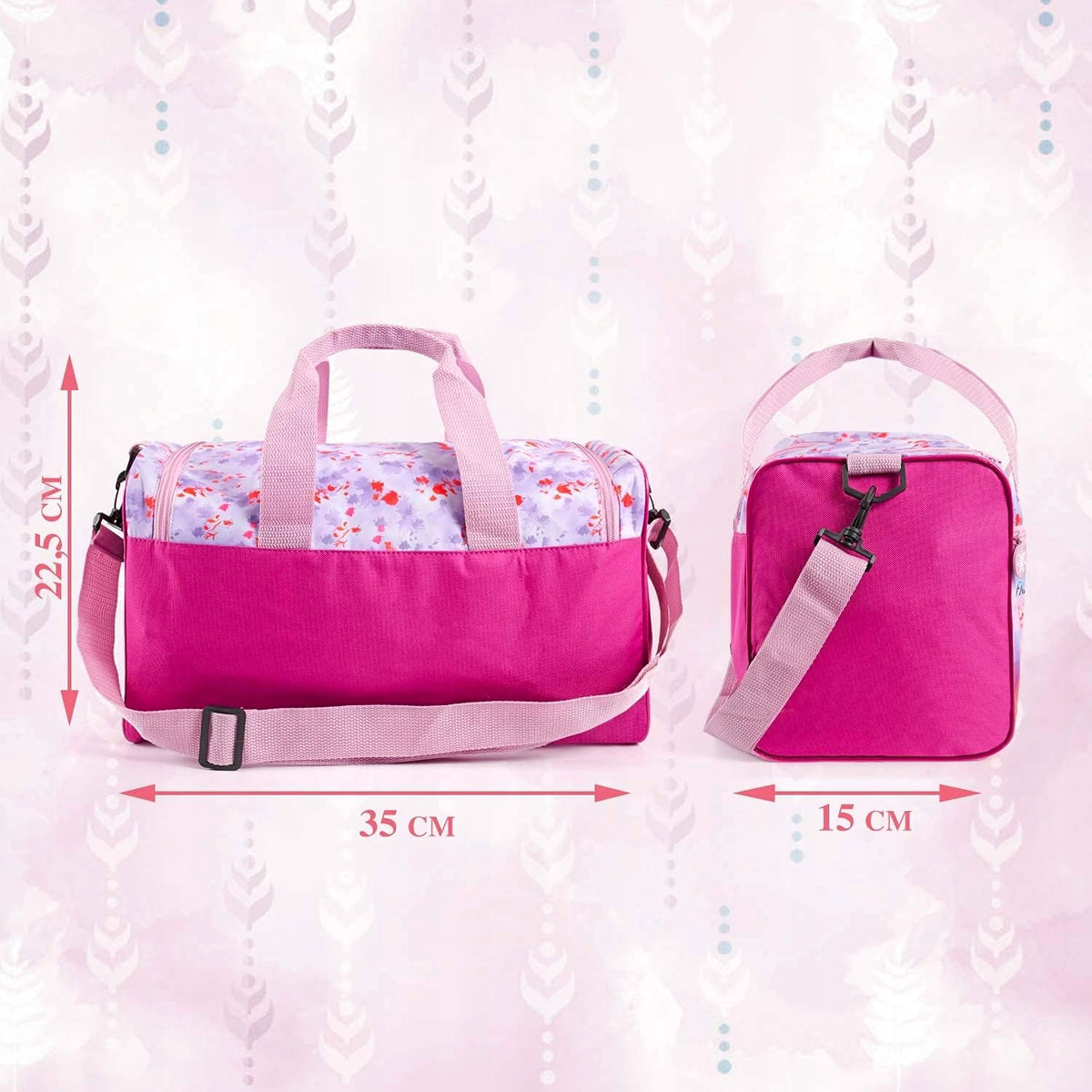 SPORTS BAG FOR CHILDREN WATER RESISTANT ROZOWA 35X22X15 ADJUSTABLE SHOULDER STRAPS