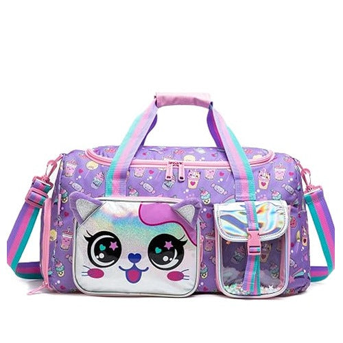 SPORTS BAG FOR GIRLS CAT NYLON TRAVEL SLIDING 50CM