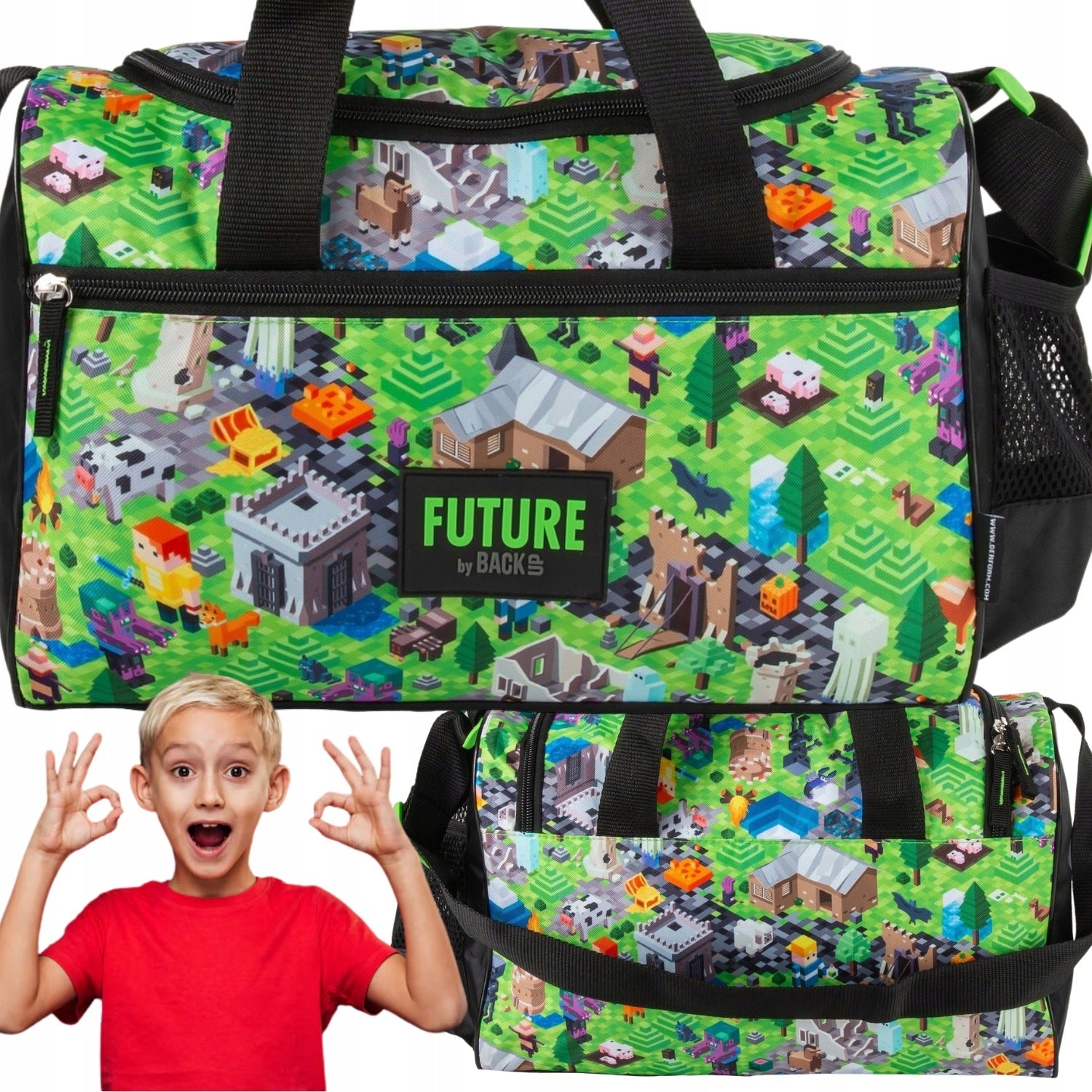 SPORTS BAG MINECRAFT FOR SWIMMING POOL TRAINING TRAVEL 35X21X15 CM PIXELS GAME