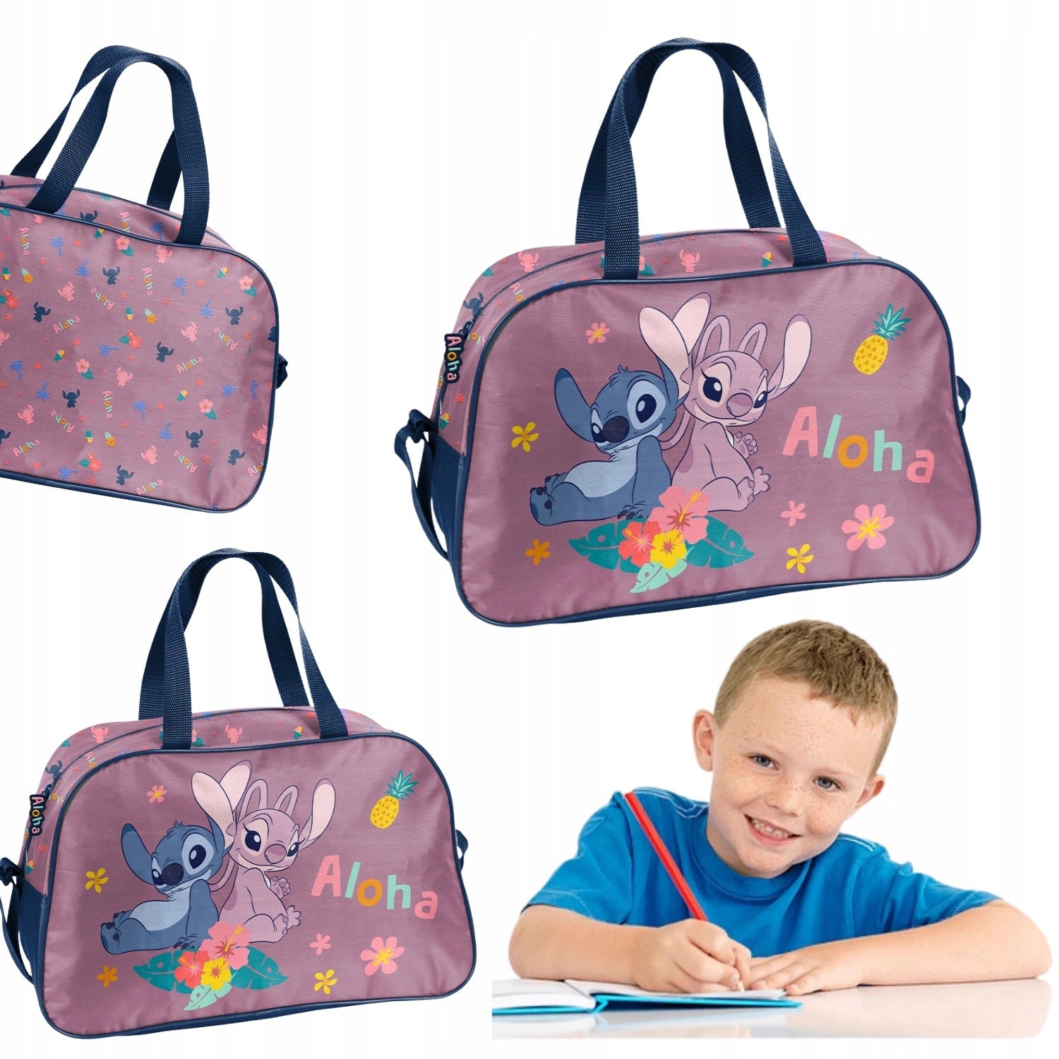 SPORTS BAG PASO STITCH PINK TRAVEL POOL GIRLS A4