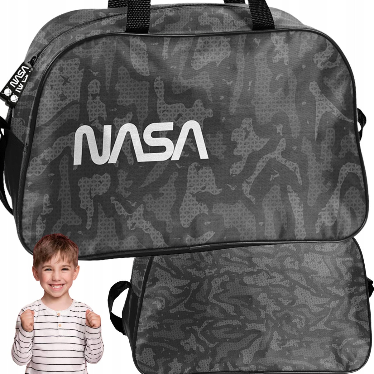 SPORTS BAG PASO US GREY FOR SWIMMING POOL TRAINING TRIPS SCHOOL 1 COMPARTMENT