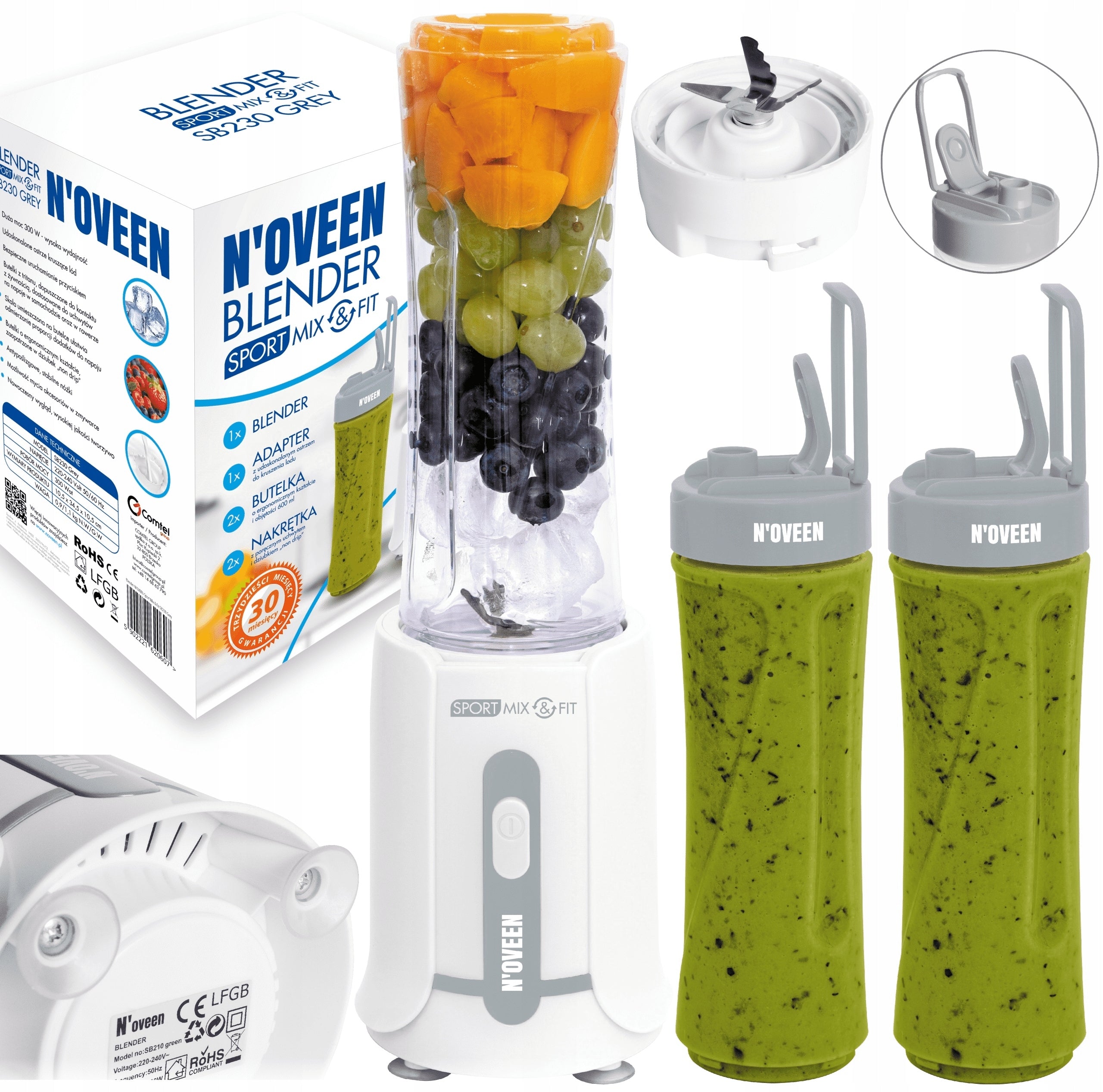 SPORTS BLENDER CUP MIXER SMOOTHIE COCKTAIL 2 BOTTLES BPA FREE