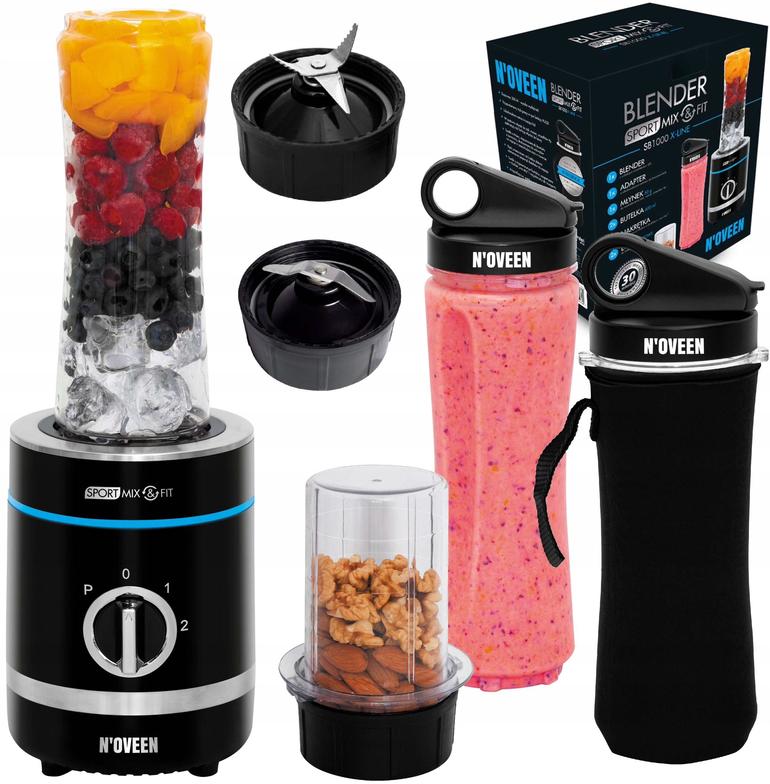 SPORTS BLENDER SMOOTHIE COCKTAIL MIXER + GRINDER