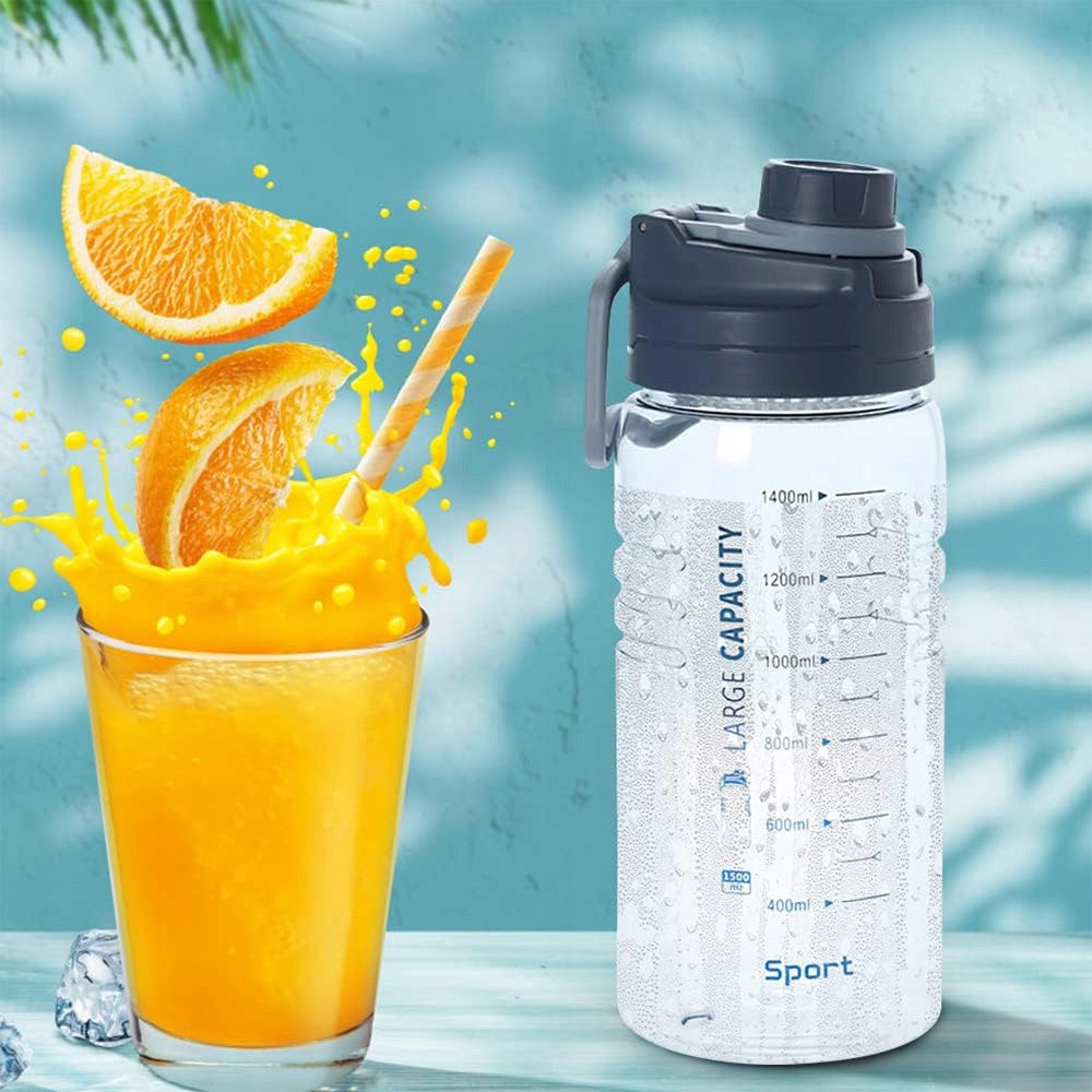SPORTS BOTTLE 1500 ML WITH GRADUATION AND SILICONE SEAL BLUE BOTTLE Product weight with unit packaging 0.2 kg