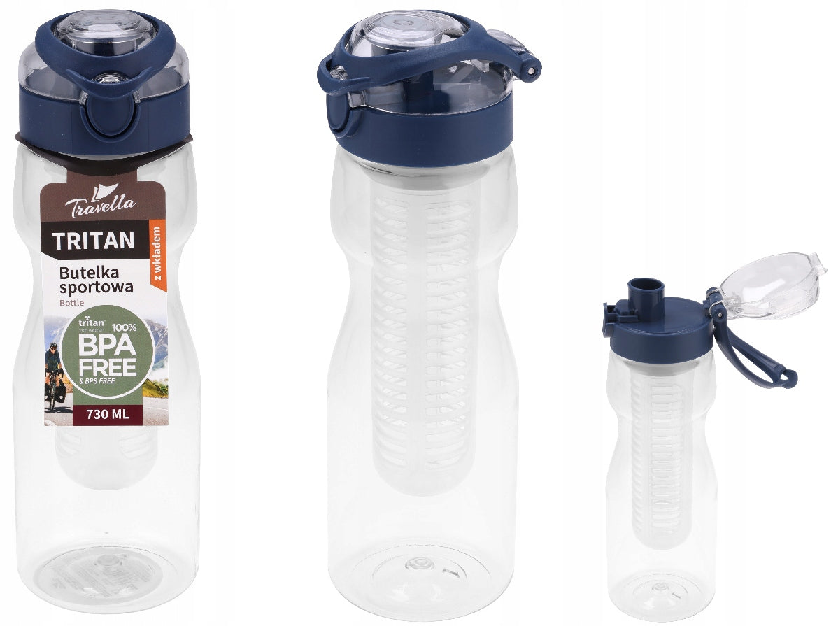 SPORTS BOTTLE TRITAN RAVI WITH FRUIT REFILL 730ml 90233 navy blue