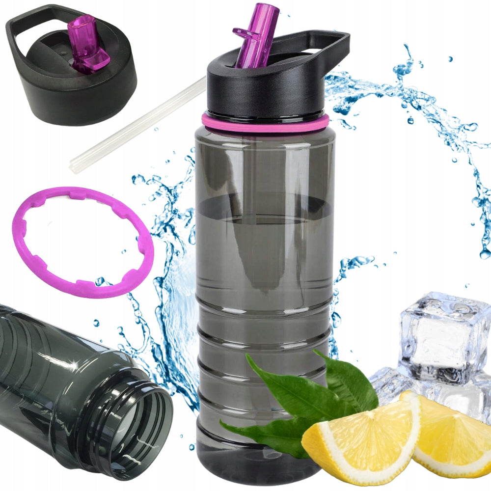 SPORTS BOTTLE WITH STRAW WATER BOTTLE TRITAN SEALED BPA FREE 750ML