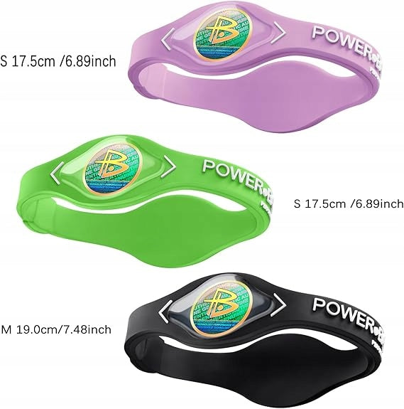 SPORTS BRACELETS POWER BALANCE SET OF 3 SILICONE WRISTBANDS Packaging status original