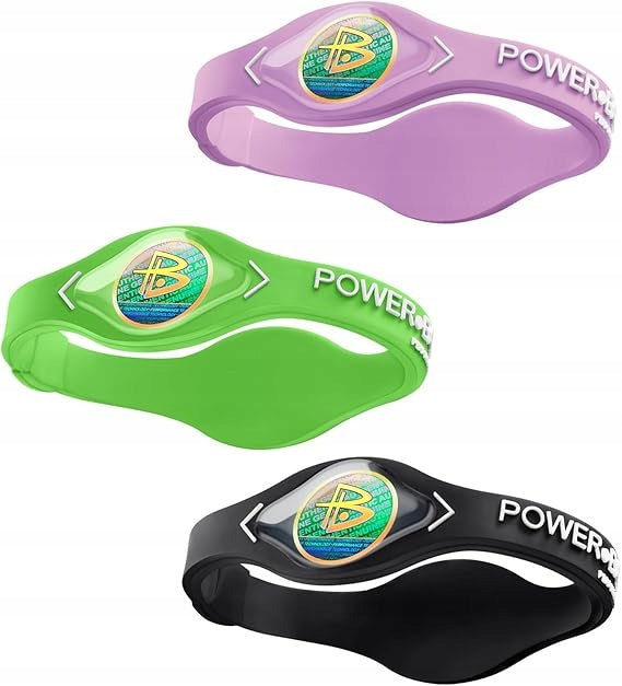 SPORTS BRACELETS POWER BALANCE SET OF 3 SILICONE WRISTBANDS