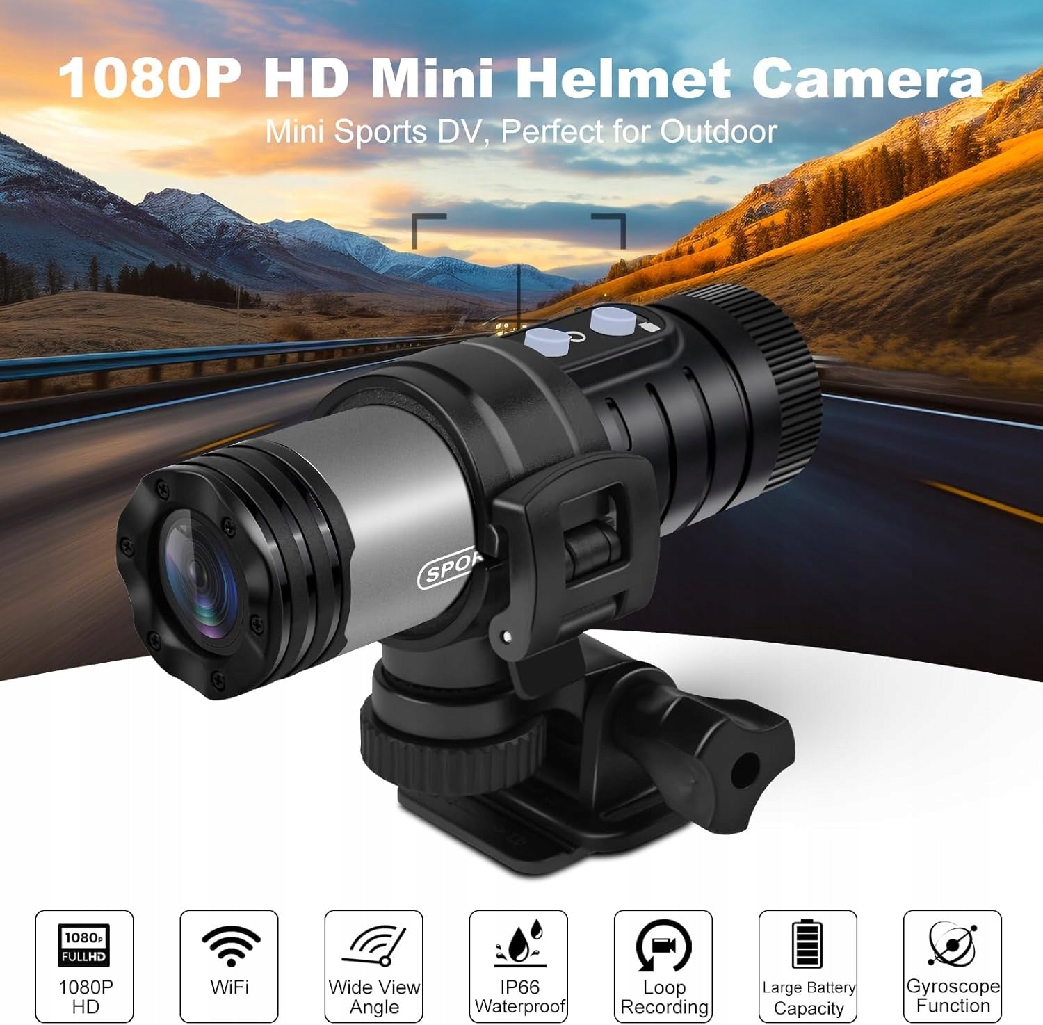SPORTS CAMERA 1080P HD WiFi for CYCLING CLIMBING 120° Nisanuki Manufacturer code Nisanuki