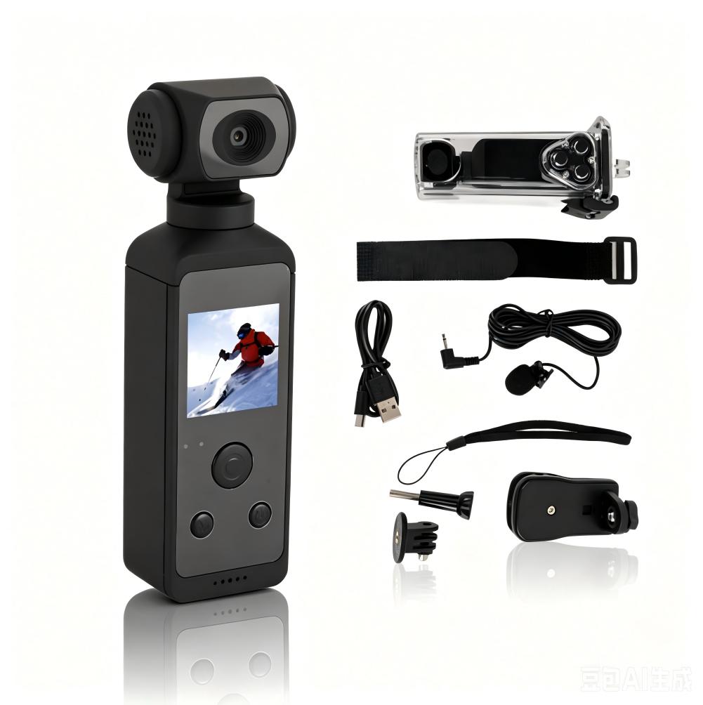 SPORTS CAMERA 4K 16MP WIFI ROTARY MICROPHONE UNDERWATER CAMERA+64G TF CARD