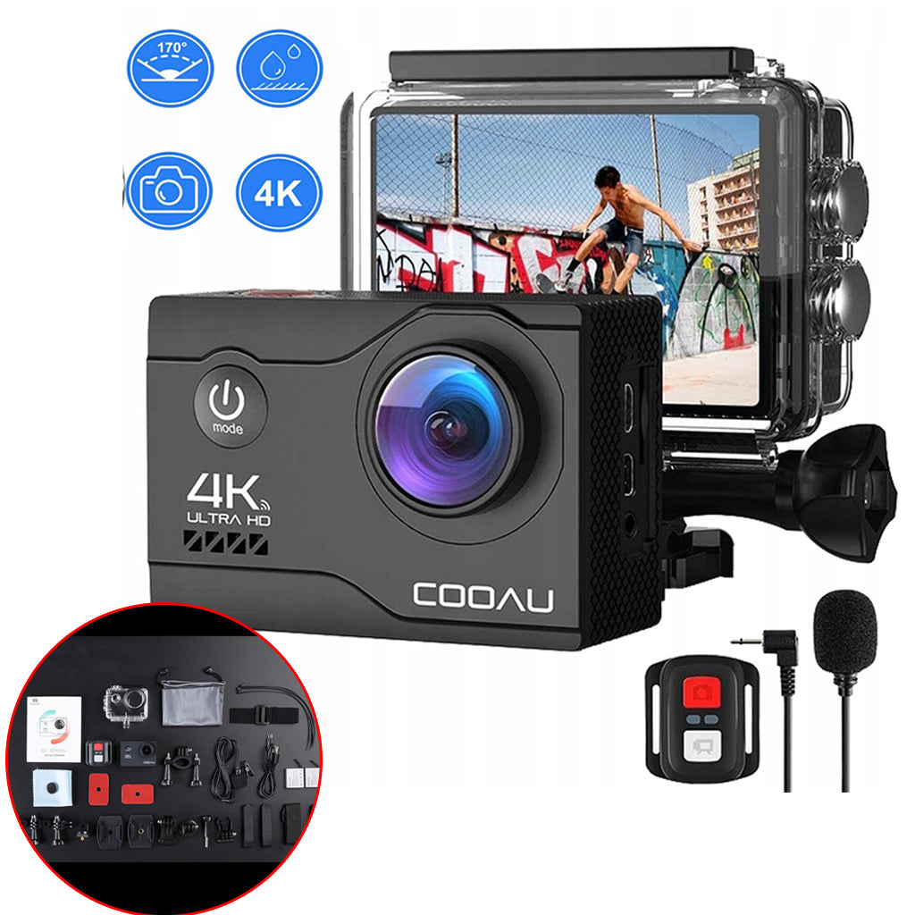 SPORTS CAMERA 4K UHD 20MP WIFI WATERPROOF 40M EIS BLACK SET