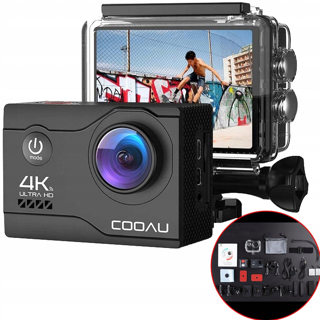 SPORTS CAMERA 4K UHD WATERPROOF 40M WIFI BLACK STABILIZER