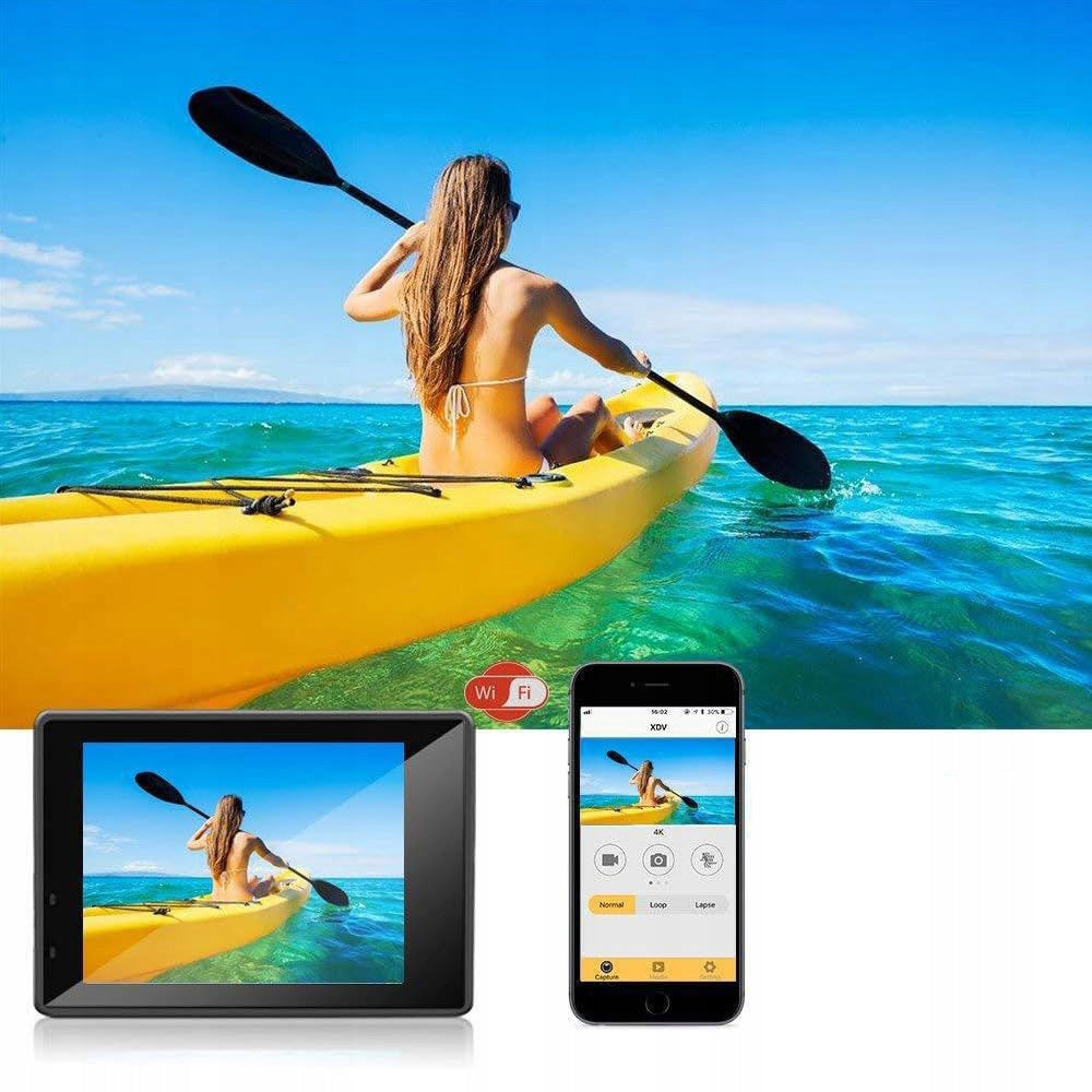 SPORTS CAMERA 4K WATERPROOF UNDERWATER CAMERA 40M FOR SNORKELING +PILOT Model KAMERA SPORTOWA