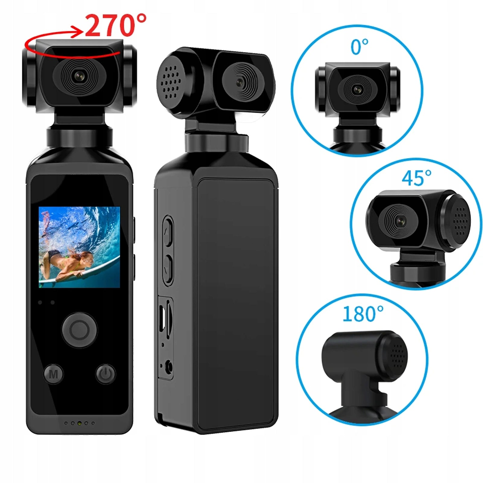 SPORTS CAMERA 4K WIFI USB MICROPHONE Rotating Underwater Camera in 64GB CARD Manufacturer code 6953246368974