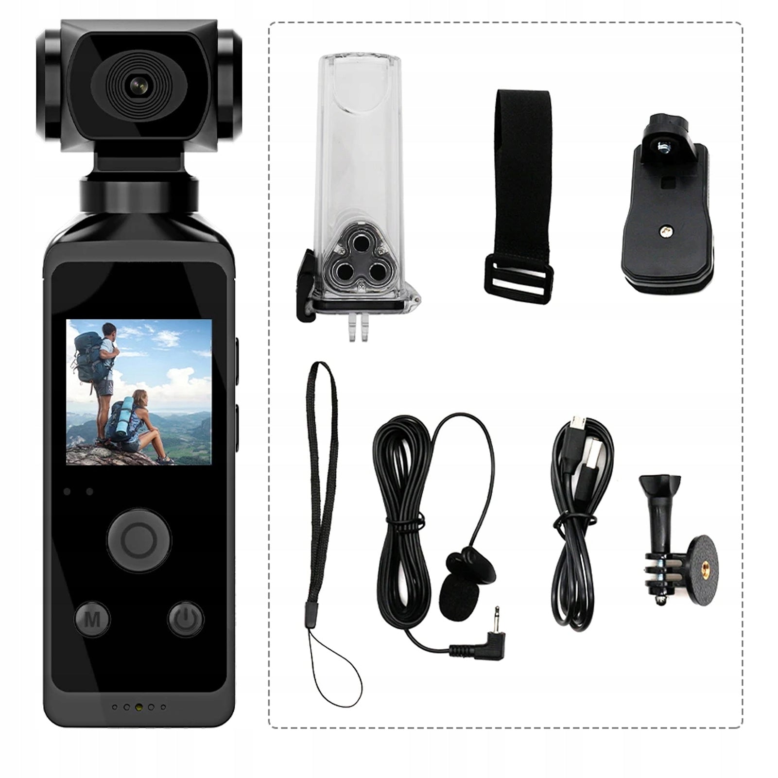SPORTS CAMERA 4K WIFI USB MICROPHONE Rotating Underwater Camera in 64GB CARD Packaging status original