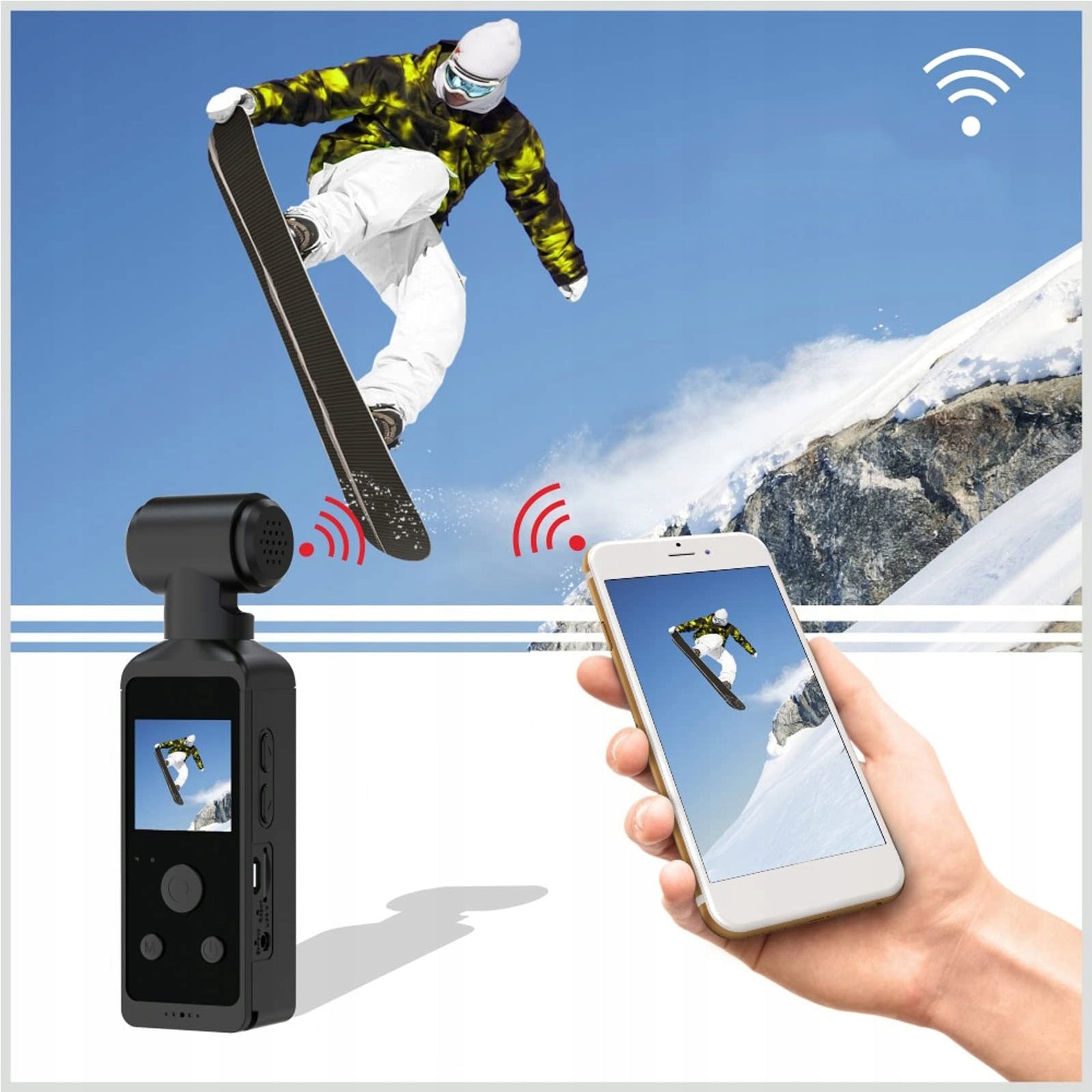 SPORTS CAMERA 4K WIFI USB MICROPHONE Rotating Underwater Camera in 64GB CARD