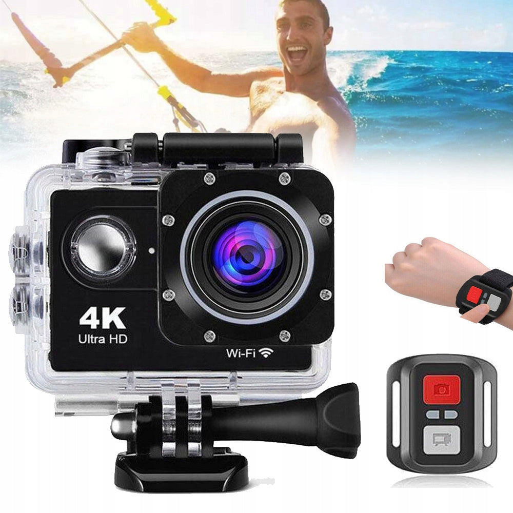 SPORTS CAMERA 4K WIFI WATERPROOF 30M DIVING CYCLING KIT