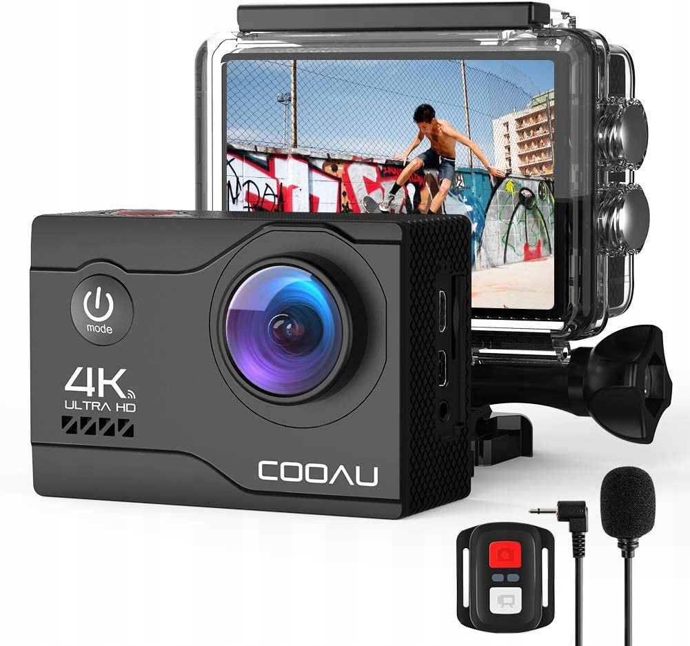 SPORTS CAMERA EXTREME 4K WATERPROOF 40m 2x1200 mAh with microphone remote control