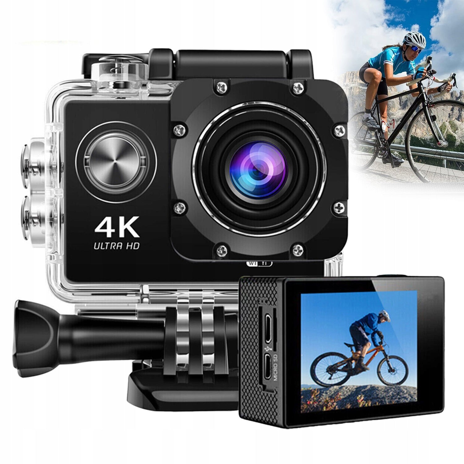 SPORTS CAMERA FULL HD 4K WIFI UNDERWATER WATERPROOF CAMERA
