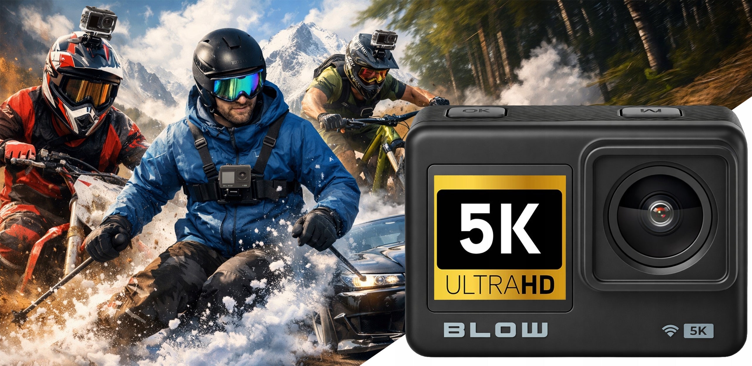 SPORTS CAMERA GO PRO4U 4K WIFI USB UHD MICROPHONE REMOTE CONTROL HANDLES ACCESSORIES Packaging status original